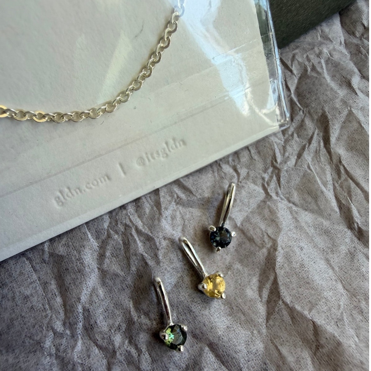 Gldn Aura Birthstone Sept Sapphire Charm Necklace Sterling Silver — image 8 of 8
